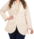 Veste beige grande taille femme à manches longues L à 3XL