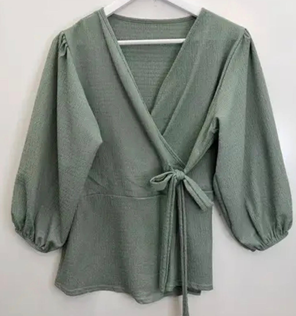 Blouse Portefeuille Femme – Décolleté Flatteur en 6 Coloris S à XL