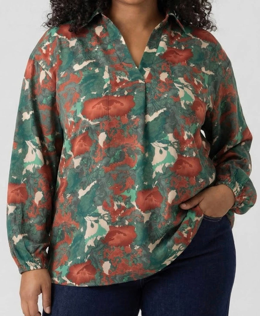 Chemisier Vert Grande Taille Femme – Coupe Féminine du L au 3XL