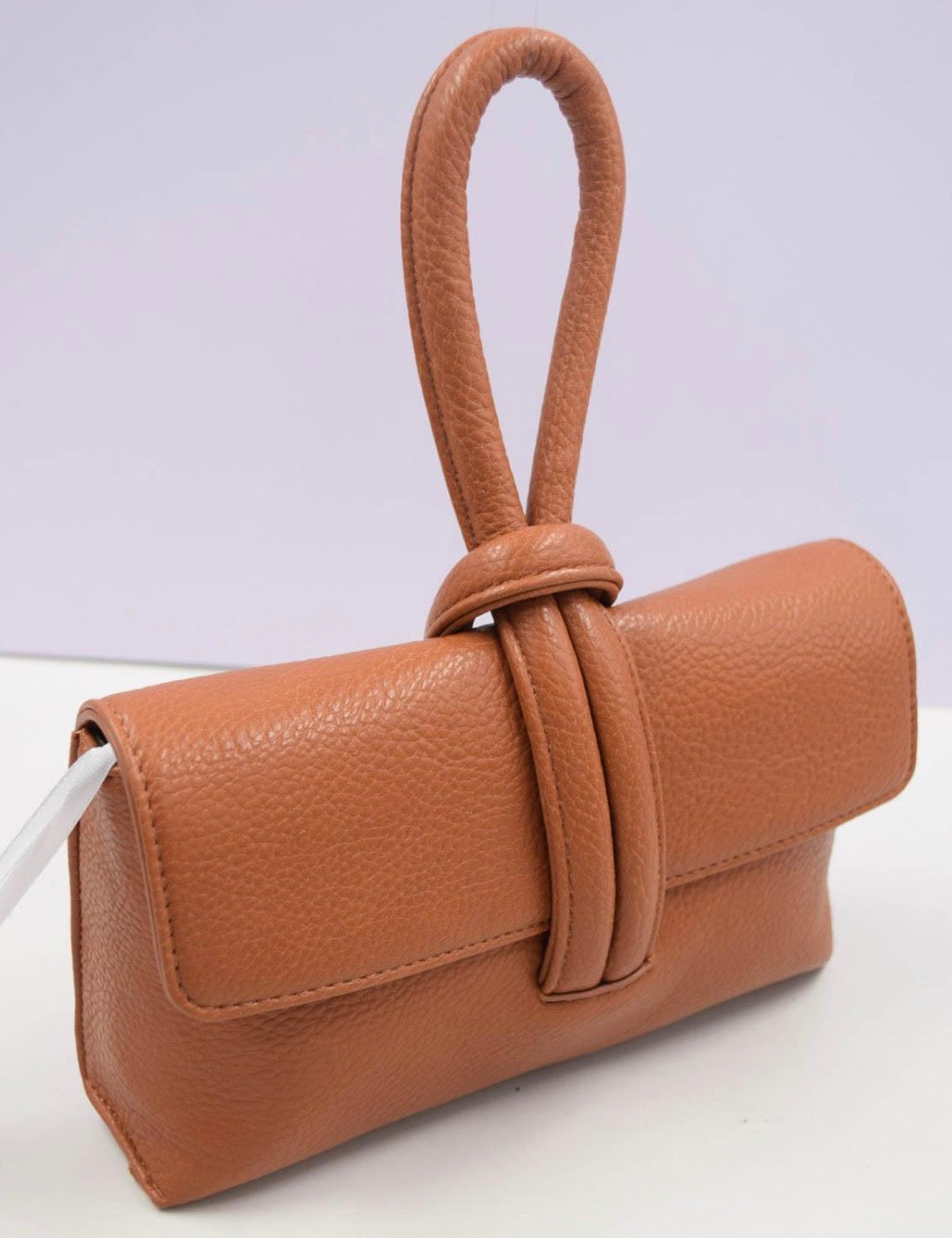 Sac à Main Minimaliste Femme – Poignée Nouée Noir & Brun Chic