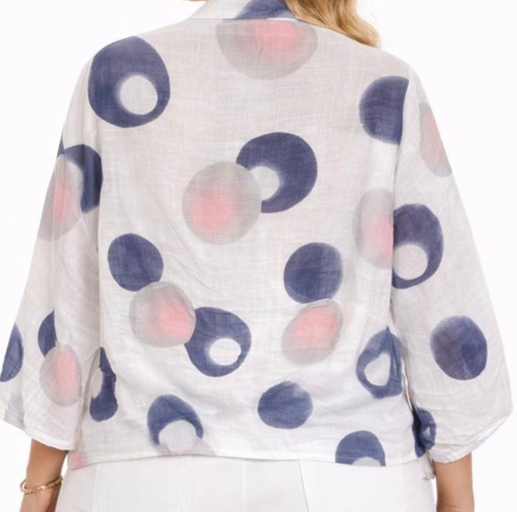 Blouse Fluide Imprimé Graphique à Nouer – 4 Coloris Taille Unique