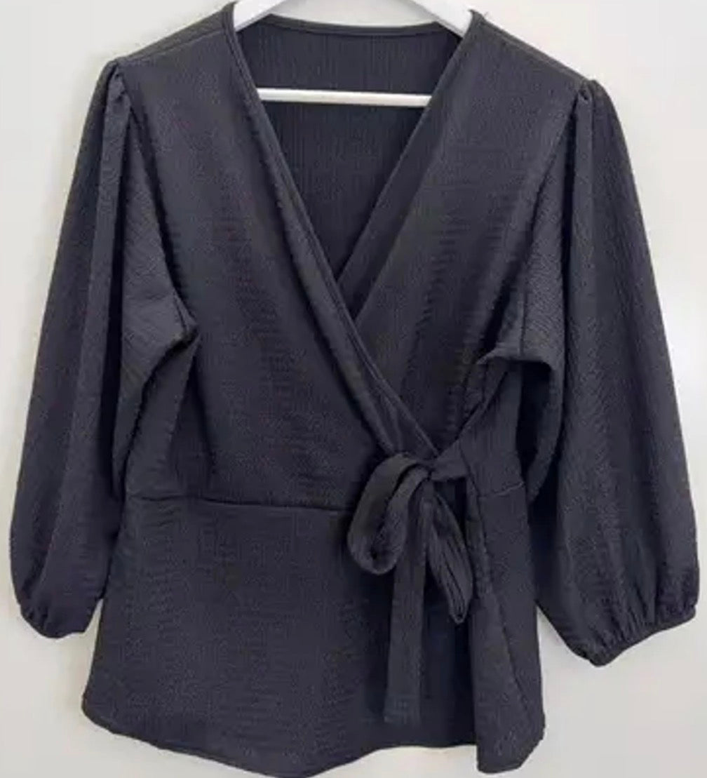 Blouse Portefeuille Femme – Décolleté Flatteur en 6 Coloris S à XL