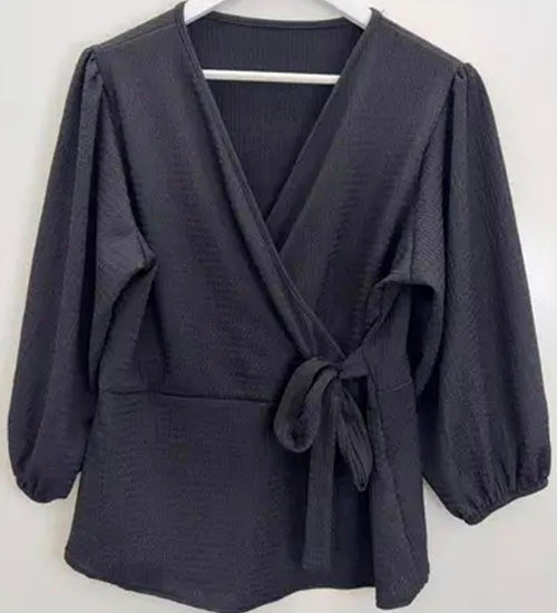 Blouse Portefeuille Femme – Décolleté Flatteur en 6 Coloris S à XL