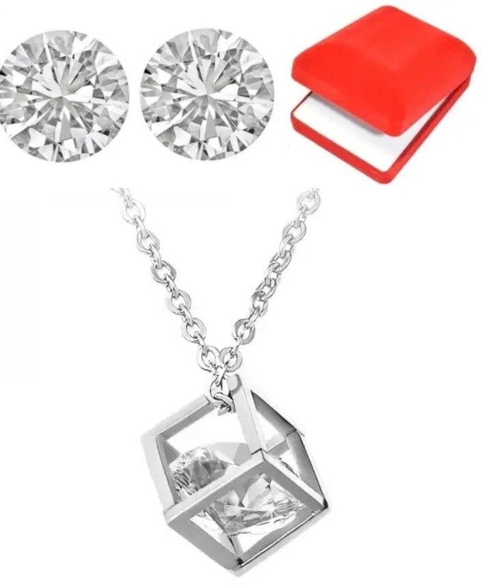 Coffret Bijoux Femme – Boucles d'Oreilles & Collier, Idéal Cadeau