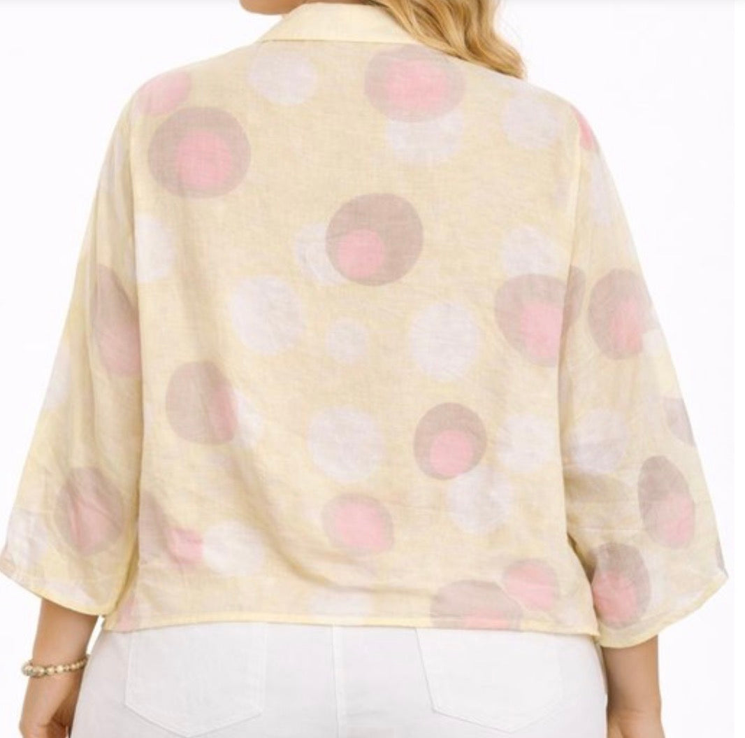 Blouse Fluide Imprimé Graphique à Nouer – 4 Coloris Taille Unique