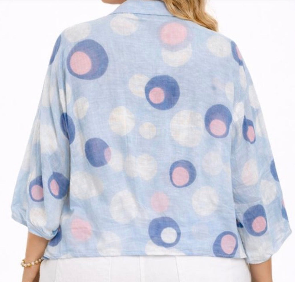 Blouse Fluide Imprimé Graphique à Nouer – 4 Coloris Taille Unique