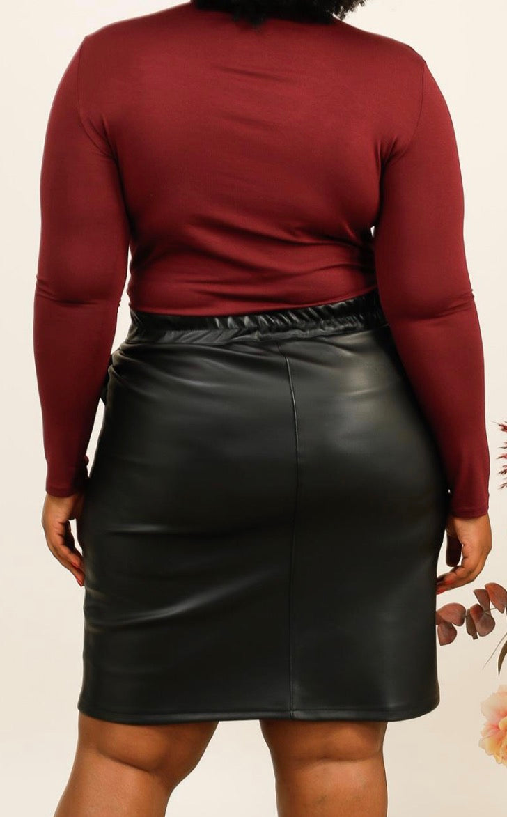 Jupe Grande Taille Similicuir – Coupe Élégante 4 Tailles