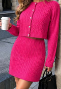 Ensemble Pull & Jupe Crayon Torsadée Femme – 4 Coloris Taille Unique 36/42