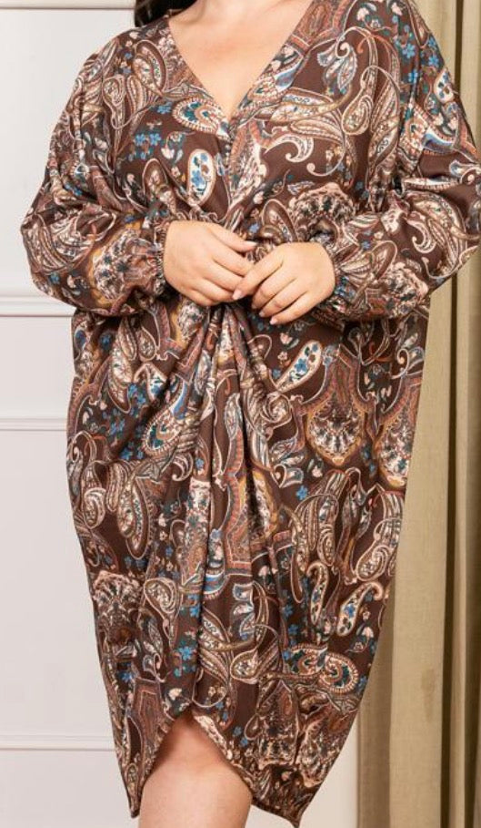 Robe Paisley Viscose Grande Taille Femme – 3 Coloris Tailles 48-52