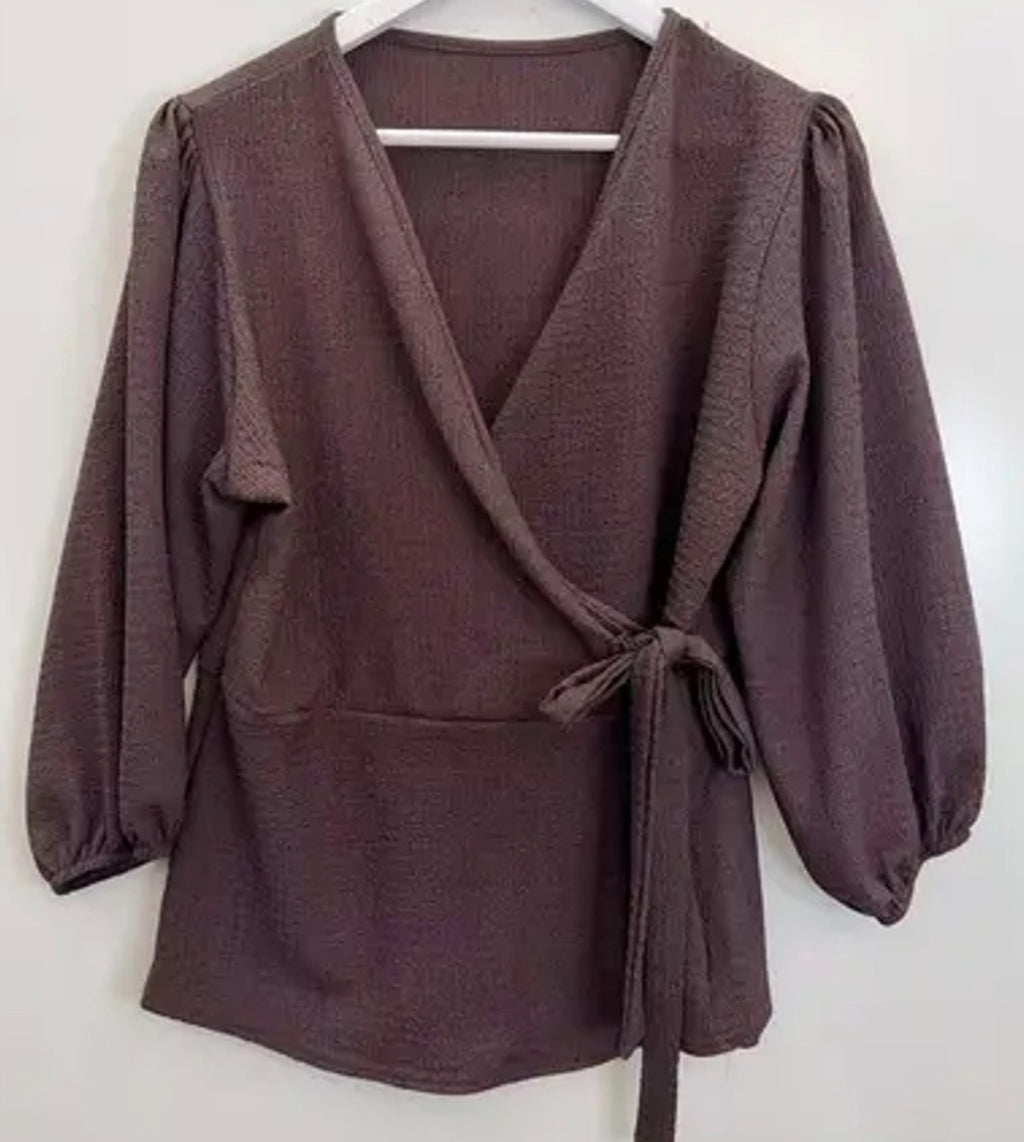 Blouse Portefeuille Femme – Décolleté Flatteur en 6 Coloris S à XL