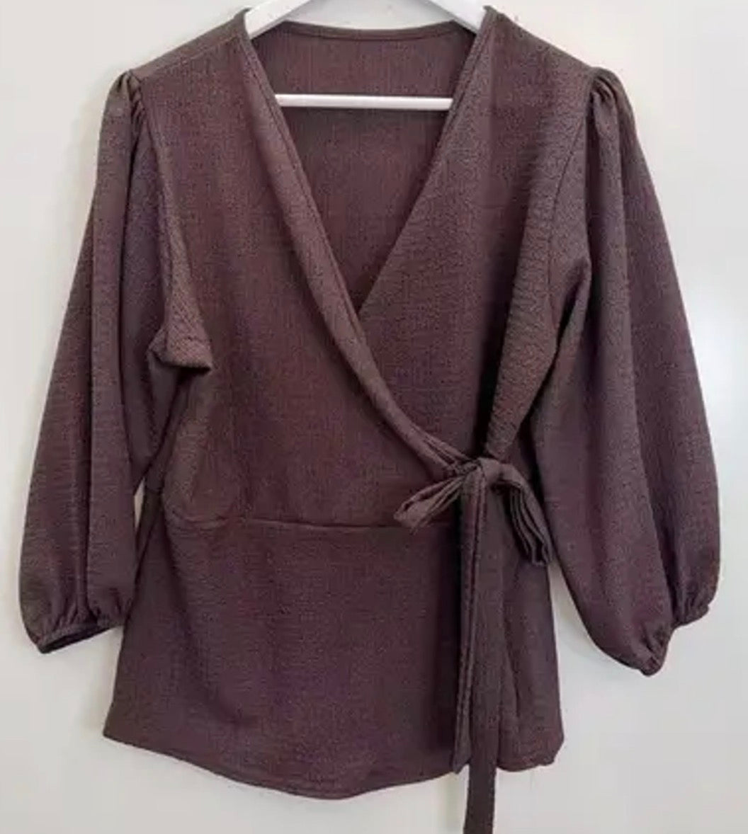 Blouse Portefeuille Femme – Décolleté Flatteur en 6 Coloris S à XL