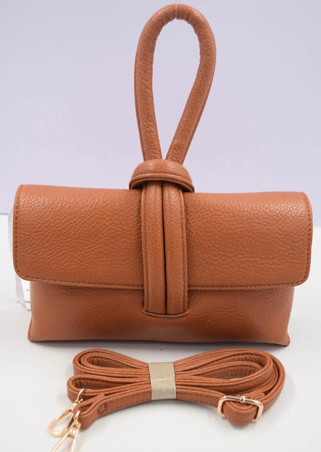Sac à Main Minimaliste Femme – Poignée Nouée Noir & Brun Chic