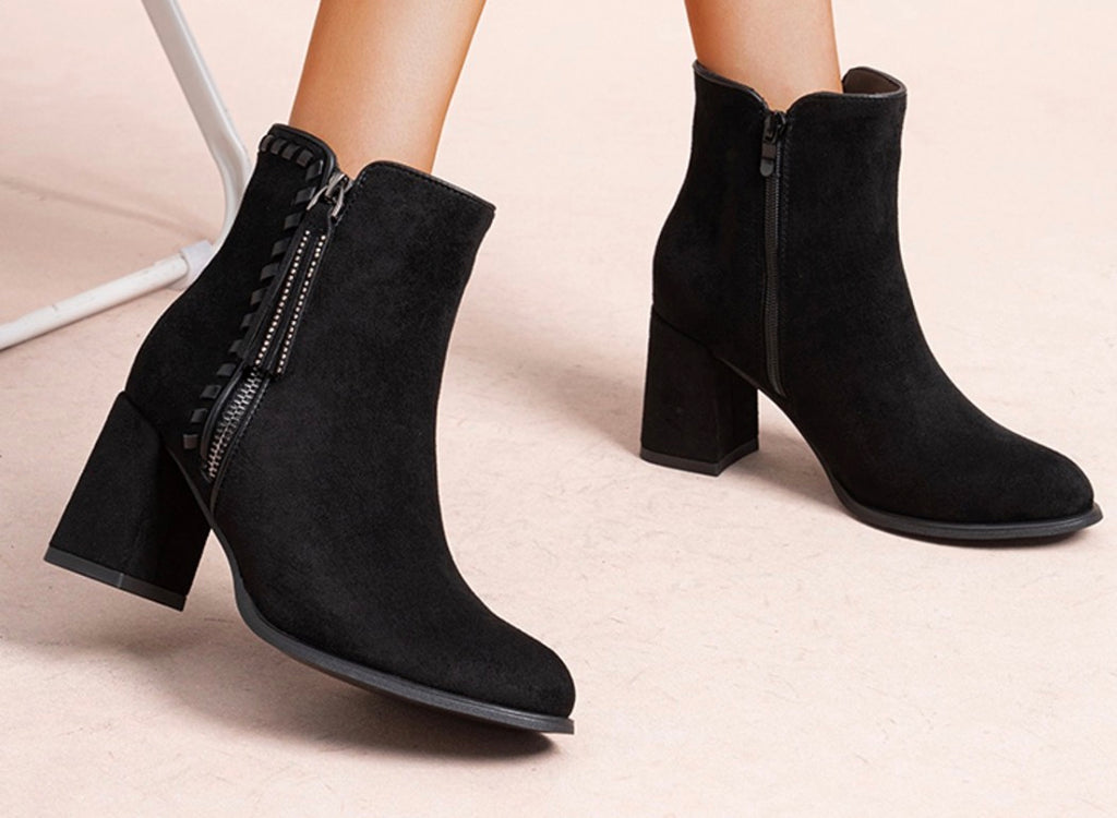 Bottine en Suédine Femme – Veloutée, Chic & Polyvalente Automne-Hiver