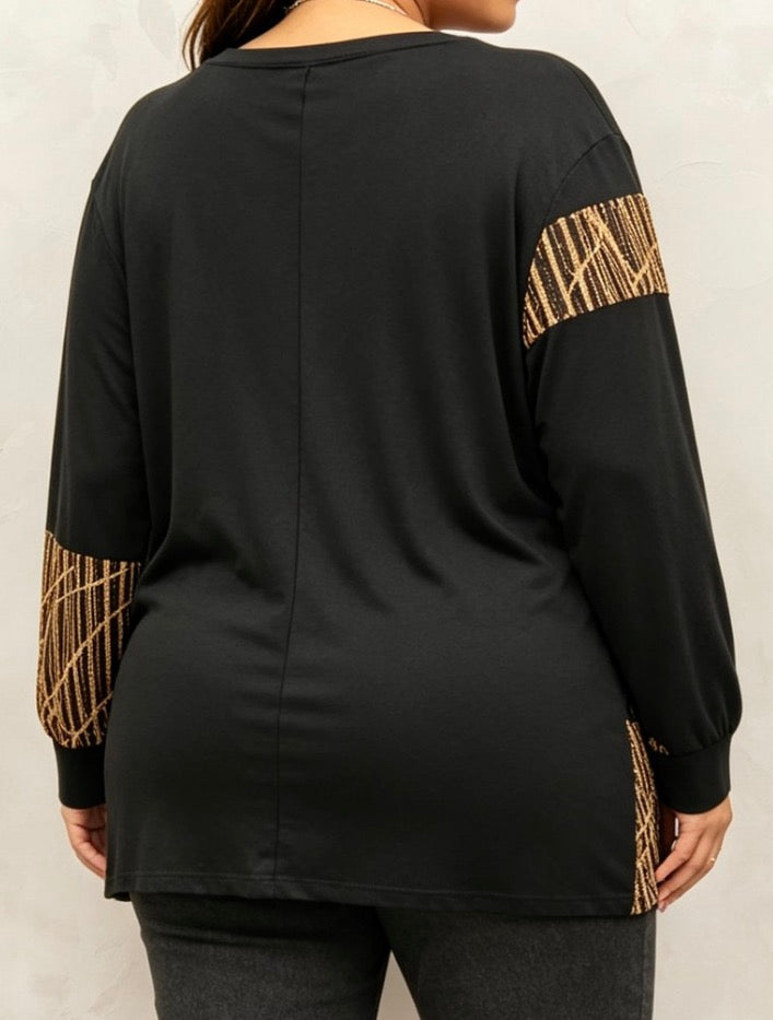 Blouse Bimatière à Paillettes Grande Taille – Glamour & Élégante du T3 au T6