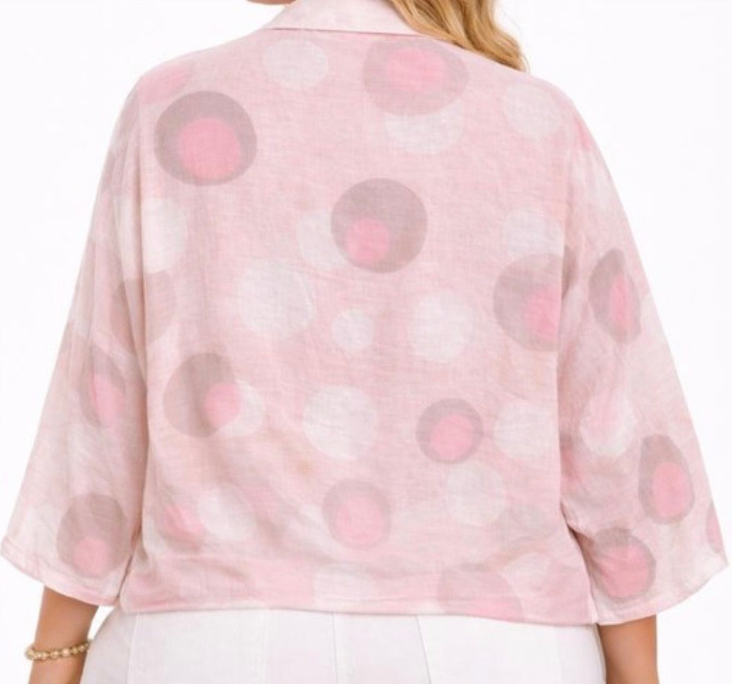 Blouse Fluide Imprimé Graphique à Nouer – 4 Coloris Taille Unique
