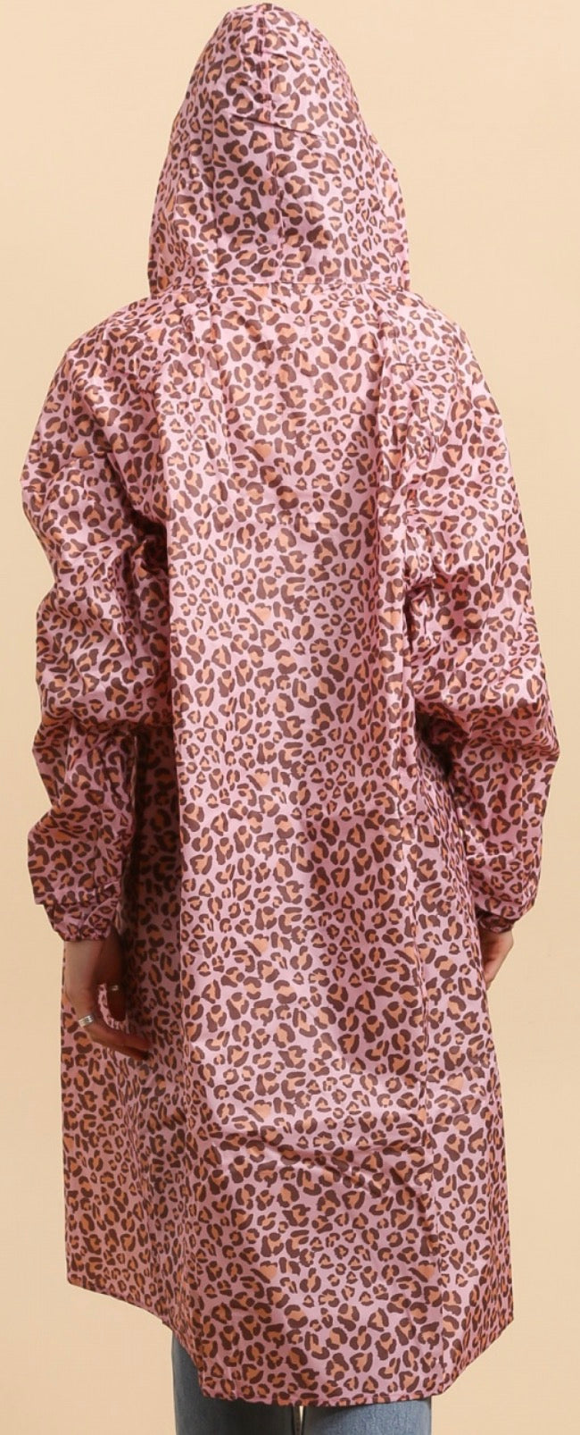 Parka imperméable femme léopard rose taille unique