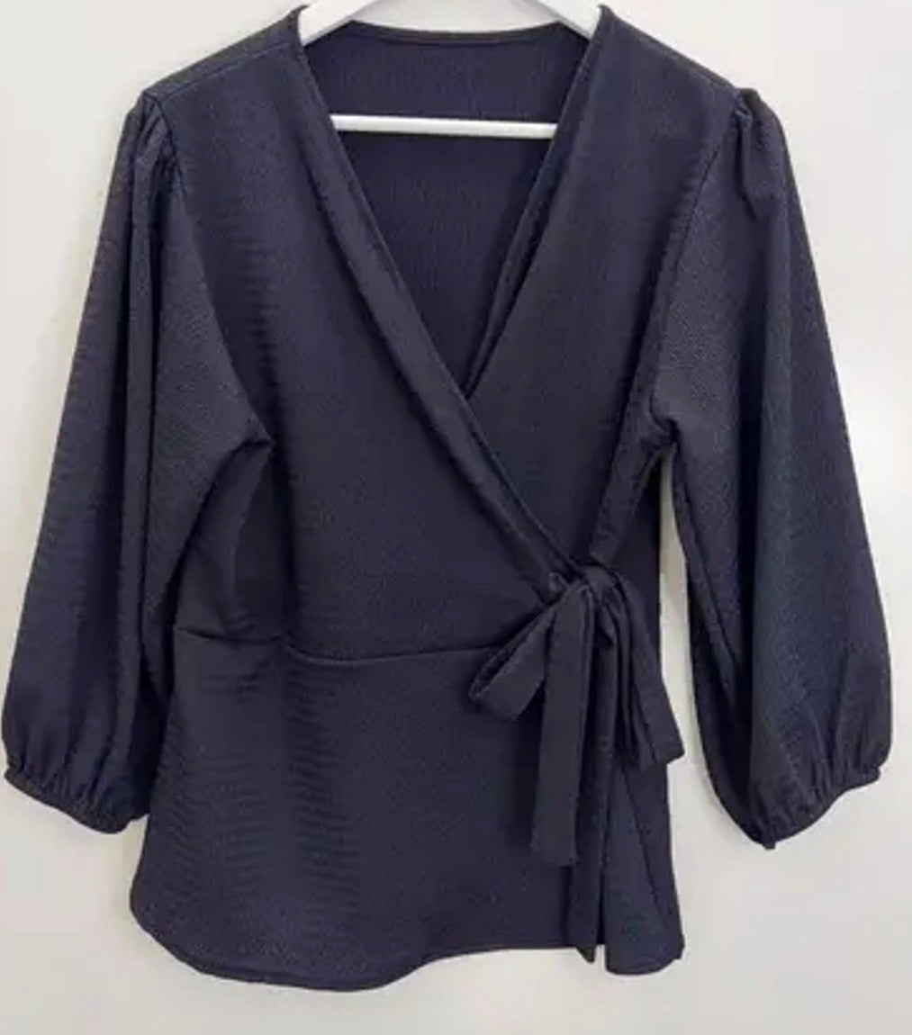 Blouse Portefeuille Femme – Décolleté Flatteur en 6 Coloris S à XL