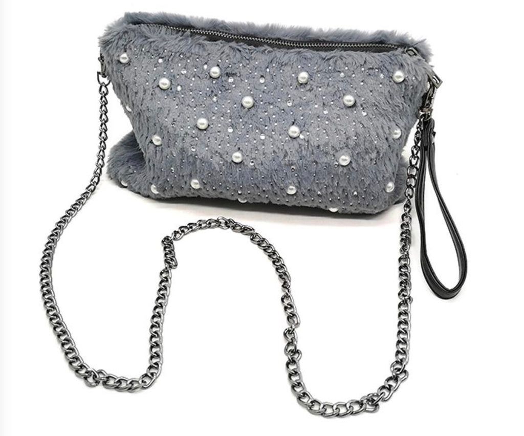 Sac en Fourrure avec Perles Femme – Romantique, Girly & Luxueux