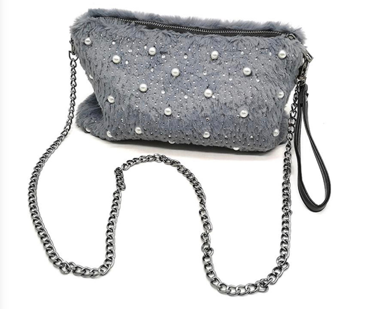 Sac en Fourrure avec Perles Femme – Romantique, Girly & Luxueux