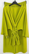Ensemble style kimono vert anis