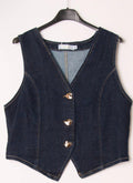 Gilet en Jean Femme – Dénim Casual-Chic Polyvalent Printemps-Été-Automne