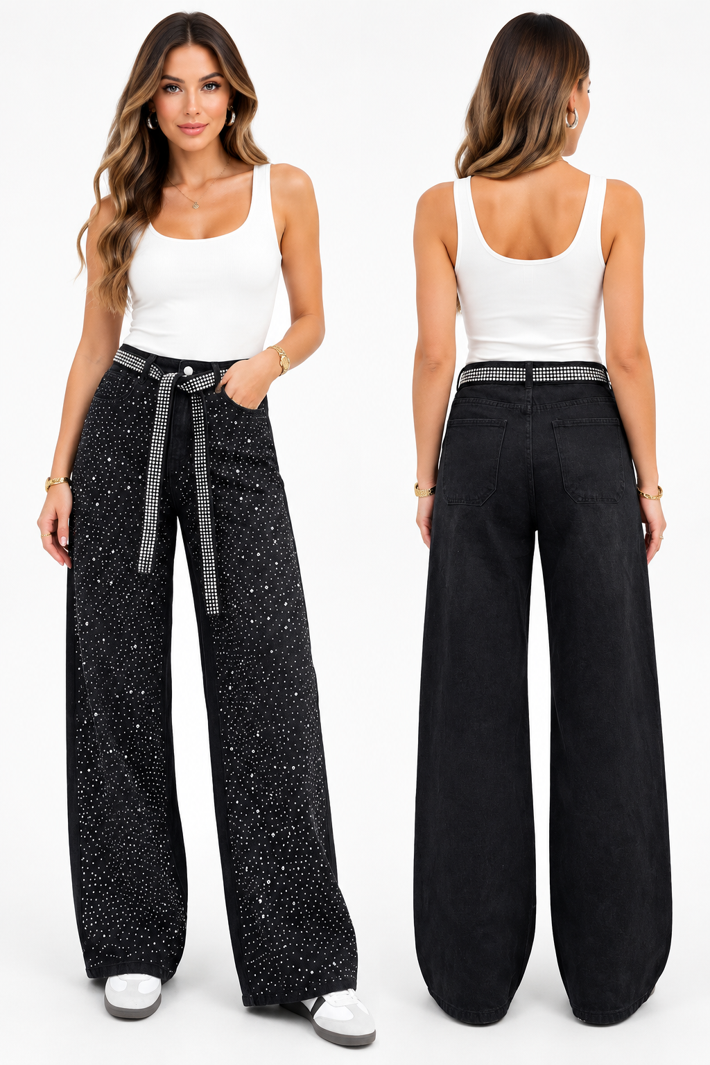 Jean Wide Leg Strass - Studio